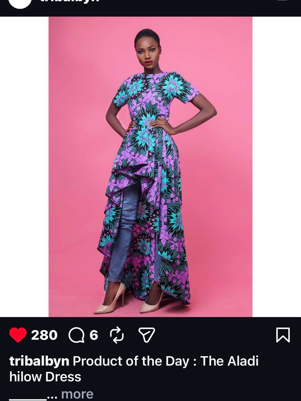Tribalbyn Aladi High-Low Ankara Print Dress
